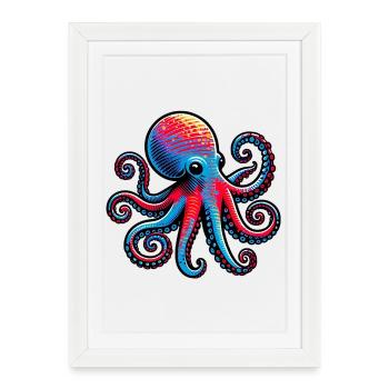 Octopus - Framed poster (27 × 37 cm) - white - Front