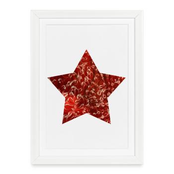 Étoile - peinte à la main par Martina Eßer - Affiche encadrée (27 × 37 cm) - blanc - Devant