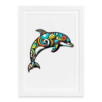 Dauphin - Affiche encadrée (27 × 37 cm) - blanc - Devant