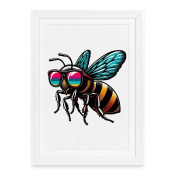 Abeille - Affiche encadrée (27 × 37 cm) - blanc - Devant