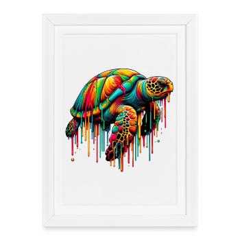 Turtle - Framed poster (27 × 37 cm) - white - Front