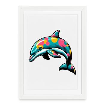 Dolphin - Framed poster (27 × 37 cm) - white - Front