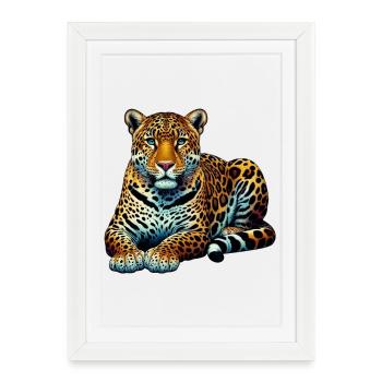 Leopard - Framed poster (27 × 37 cm) - white - Front