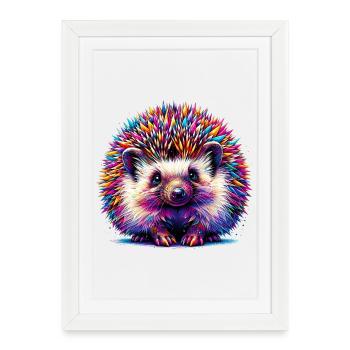 Hedgehog - Framed poster (27 × 37 cm) - white - Front