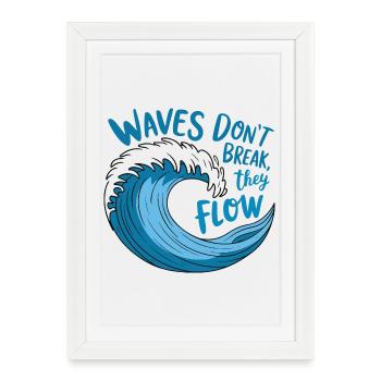 Flowing Wave Design - Framed poster (27 × 37 cm) - white - Front