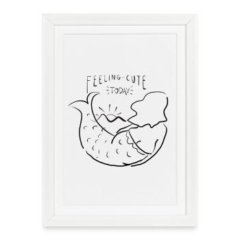 Feeling cute mermaid - Framed poster (27 × 37 cm) - white - Front