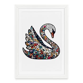 Cygne - Affiche encadrée (27 × 37 cm) - blanc - Devant