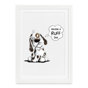 Nope Dog dit avoir une journée de collerette - Affiche encadrée (27 × 37 cm) - blanc - Devant