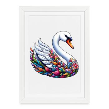 Swan - Framed poster (27 × 37 cm) - white - Front