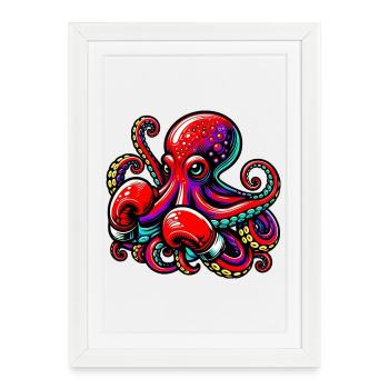 Octopus - Framed poster (27 × 37 cm) - white - Front
