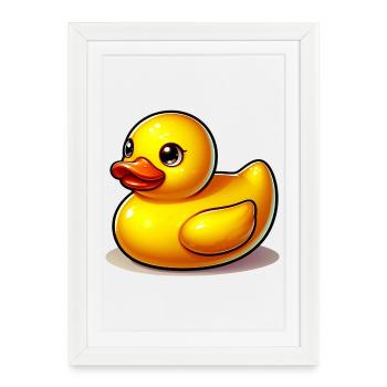 Caneton Canard Canard Canard - Affiche encadrée (27 × 37 cm) - blanc - Devant