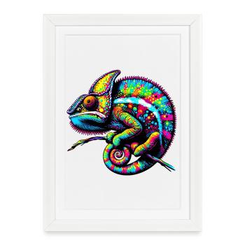 Chameleon - Framed poster (27 × 37 cm) - white - Front