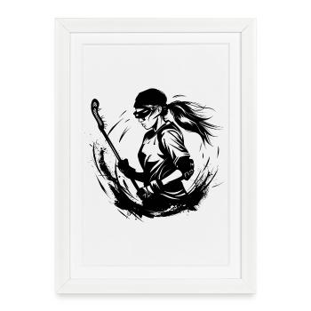 Lacrosse Player - Framed poster (27 × 37 cm) - white - Front