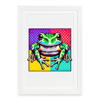 Grenouille - Affiche encadrée (27 × 37 cm) - blanc - Devant