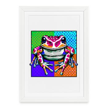 Grenouille - Affiche encadrée (27 × 37 cm) - blanc - Devant
