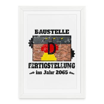 Construction site Germany - Framed poster (27 × 37 cm) - white - Front