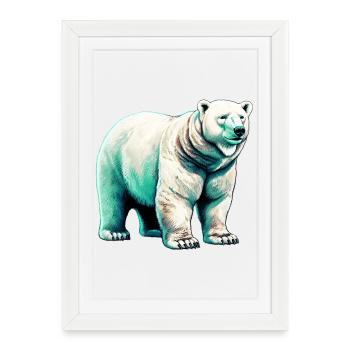 White polar bear - Framed poster (27 × 37 cm) - white - Front