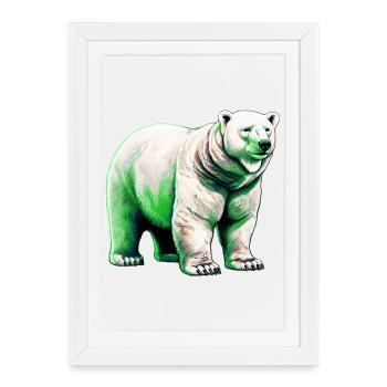 White polar bear - Framed poster (27 × 37 cm) - white - Front