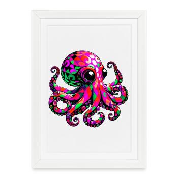 Octopus - Framed poster (27 × 37 cm) - white - Front