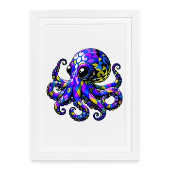 Octopus - Framed poster (27 × 37 cm) - white - Front
