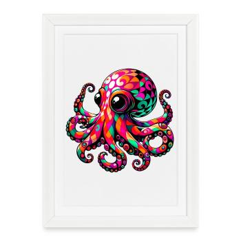 Octopus - Framed poster (27 × 37 cm) - white - Front