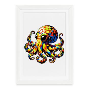 Octopus - Framed poster (27 × 37 cm) - white - Front