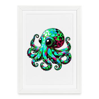Octopus - Framed poster (27 × 37 cm) - white - Front
