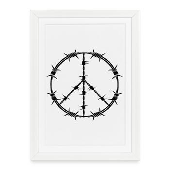 Peace and Love - Affiche encadrée (27 × 37 cm) - blanc - Devant