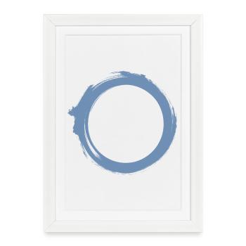 Trou Noir Univers Silhouette Physique Minimale - Affiche encadrée (27 × 37 cm) - blanc - Devant