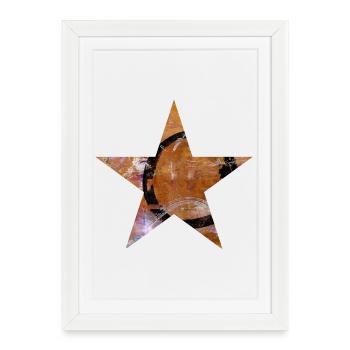 Star - Five Prongs - Symbol - Monoprint - Circle - Framed poster (27 × 37 cm) - white - Front