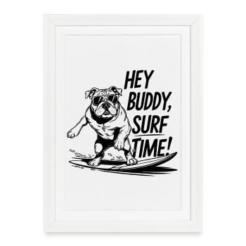 Surf, Surf - Affiche encadrée (27 × 37 cm) - blanc - Devant