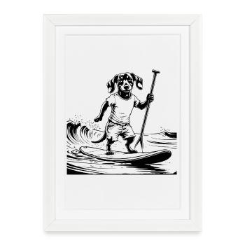 SUP SURFING - Framed poster (27 × 37 cm) - white - Front
