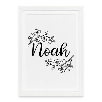 Noé | Nom du nom | Vectographie ! - Affiche encadrée (27 × 37 cm) - blanc - Devant