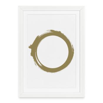 Trou Noir Univers Silhouette Physique Minimale - Affiche encadrée (27 × 37 cm) - blanc - Devant
