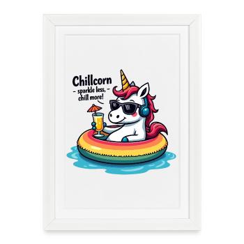 Chillcorn – scintiller moins, chiller plus - Affiche encadrée (27 × 37 cm) - blanc - Devant