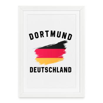 German Flag Artistic Brush Effect - Framed poster (27 × 37 cm) - white - Front