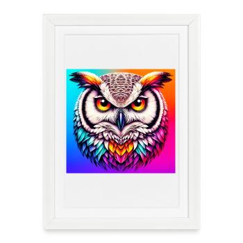 owl - Framed poster (27 × 37 cm) - white - Front