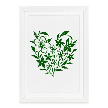 Design floral avec des fleurs dessinées à la main - Affiche encadrée (27 × 37 cm) - blanc - Devant