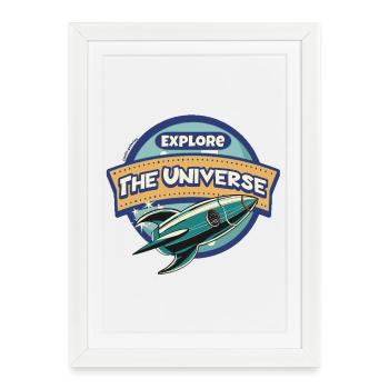 Space Explorer - Explore the Universe - Framed poster (27 × 37 cm) - white - Front