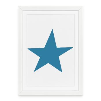 Illustration d’étoile bleue - Affiche encadrée (27 × 37 cm) - blanc - Devant
