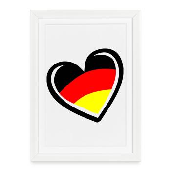 Heart Germany - Framed poster (27 × 37 cm) - white - Front