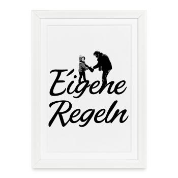 Father and Child Silhouette - Framed poster (27 × 37 cm) - white - Front
