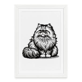 Persian Cat Design, Classy, Fluffy and Royal - Framed poster (27 × 37 cm) - white - Front