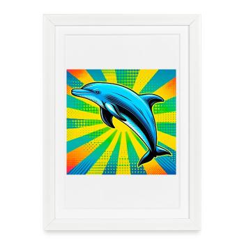 dolphin - Framed poster (27 × 37 cm) - white - Front