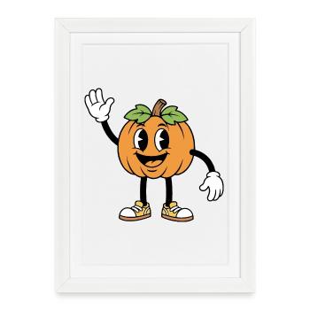 Halloween Pumpkin Cartoon - Framed poster (27 × 37 cm) - white - Front