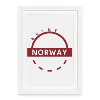 Norway emblem ring design - Framed poster (27 × 37 cm) - white - Front
