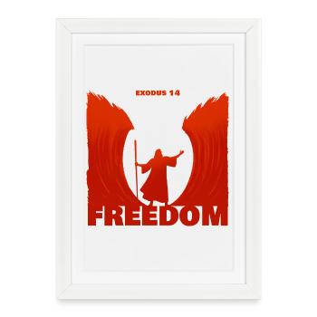 Exode : la liberté - Affiche encadrée (27 × 37 cm) - blanc - Devant