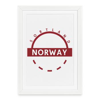 Norway Sportland Emblem - Framed poster (27 × 37 cm) - white - Front