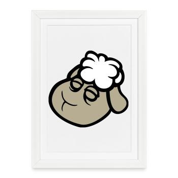sheep face sad tired exhausted sleeping sweet - Framed poster (27 × 37 cm) - white - Front