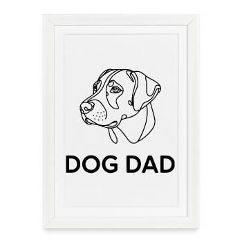 Dog Dad – Minimalist Dog Line Art - Framed poster (27 × 37 cm) - white - Front